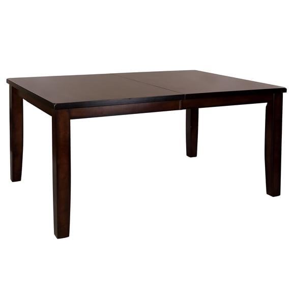 JERFIT Cherry Finish Transitional Dining Table with Extension Leaf for 6, Solid Wood Construction