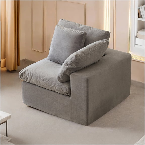 JERFIT Compression Sofa Arm Rest Cushion in Antique Gray Fabric for Enhanced Seating Comfort