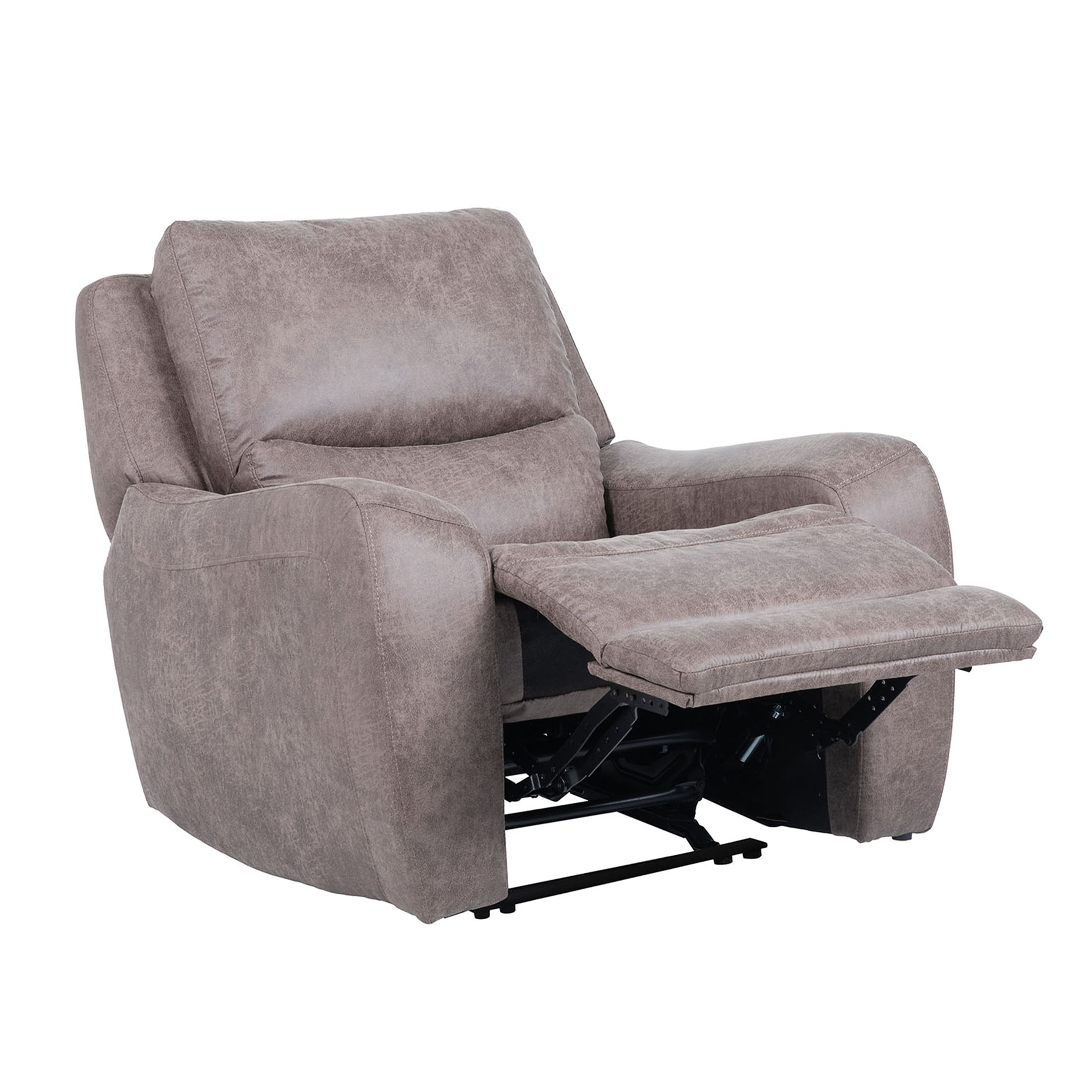 JERFIT Contemporary Power Recliner Chair with Soft Track Arms, Oversized Seat, and Push Button Control for Living Room, Brown
