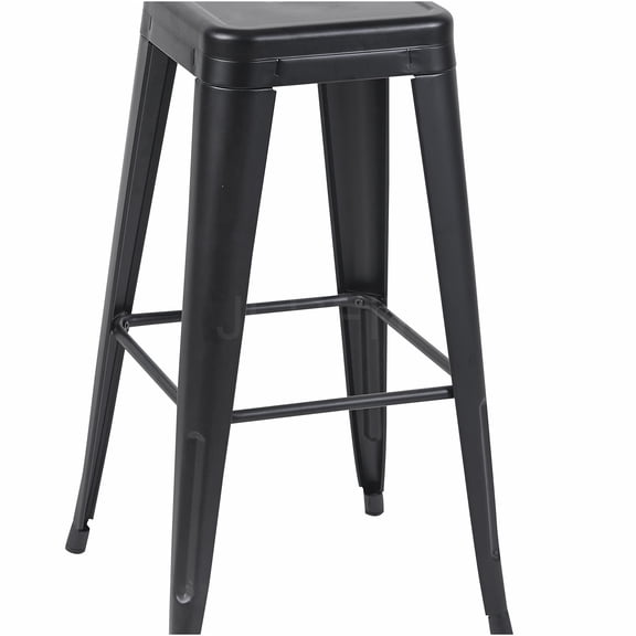 JERFIT Counter Height Bar Stools Set of 4, Backless Metal Stools for Kitchen Island, Easy Assembly, Matte Black