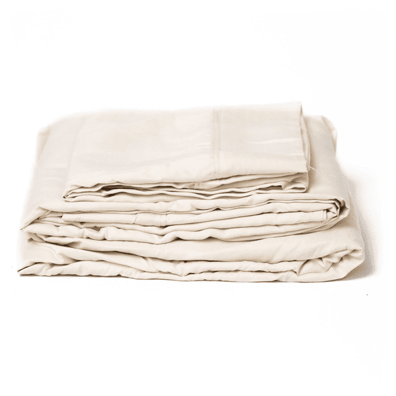 JERFIT 100% Bamboo Sheets King Size Set - Cream, 4PC Breathable & Cooling Bed Sheets, Deep Pocket 18" for Split King Adjustable Beds