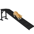 thumbnail image 1 of JERFIT Dog Ramp for High Beds, 74 Inch Pet Stairs Ramp with Non-Slip Carpet, Anti-Slip Surface, Easy Climbing Ramp for Dogs & Cats, Supports Up to 150lbs, Solid Pine Wood, Black, 1 of 8