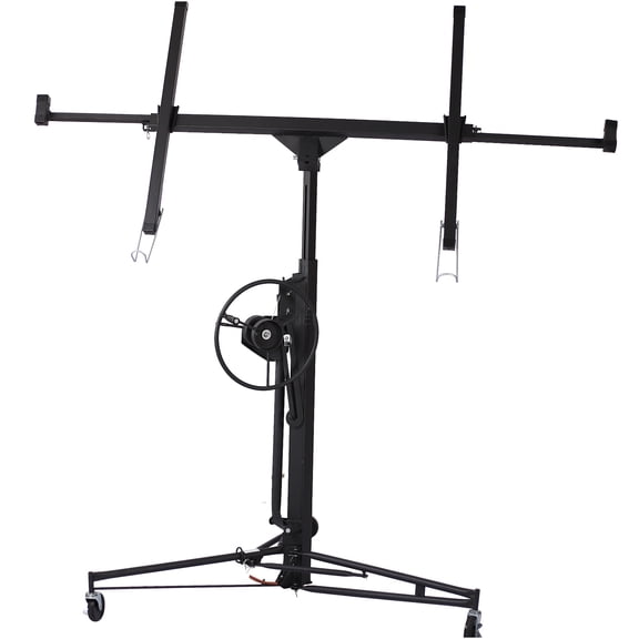 JERFIT Drywall Lift Hoist 16 ft, 150 lbs Capacity, Manual Drywall Hoist Jack Lifter with Wheels, Tool-Free Assembly, for 4x8 to 4x16 Ceiling & Wall Panels