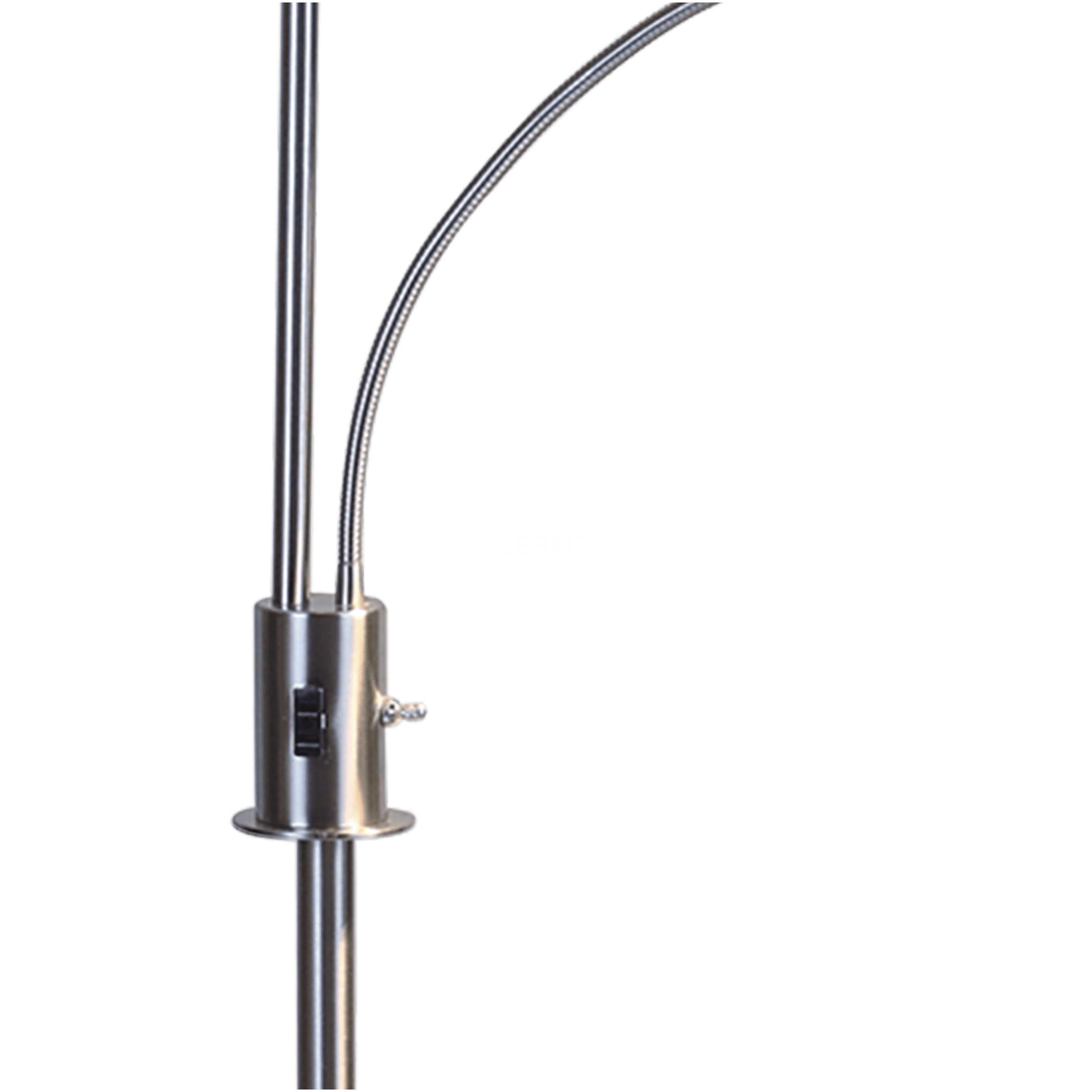 JERFIT Dual Light Torchiere Floor Lamp with Reading Light, Adjustable Gooseneck, Brushed Nickel Finish, for Living Room, Bedroom, Office