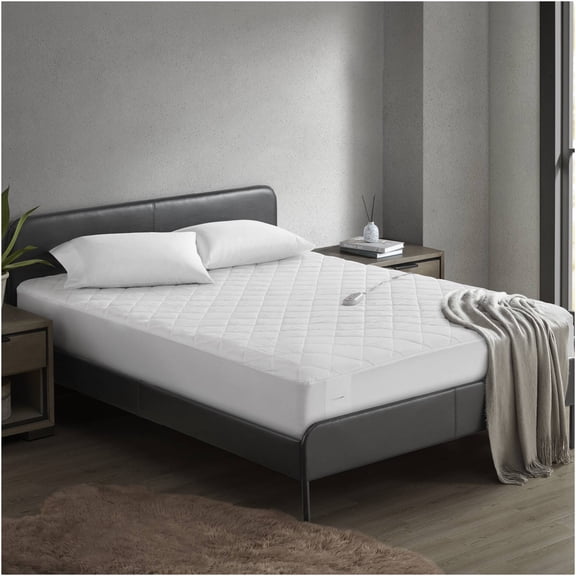 JERFIT Electric Heated Mattress Pad for California King Bed, Ultra-Soft Microfiber, Dual Zone Heating with 10-Hour Auto Shut Off, 5 Heat Settings, Machine Washable, White