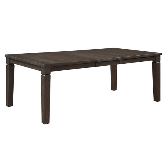 JERFIT Expandable Dining Table for 6, Rectangular Kitchen Table with Removable Leaf, Classic Espresso Brown Wood Finish