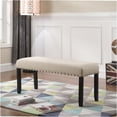 thumbnail image 1 of JERFIT Fabric Dining Bench with Nailhead Trim Tan, 1 of 5