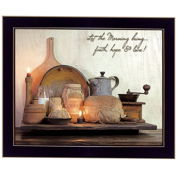 JERFIT "Faith Hope Love" Framed Wall Art 12x16 inch, Modern Multicolor Inspirational Quote Print on Paper, Ready to Hang Black Frame Decor for Living Room, Bedroom, Office