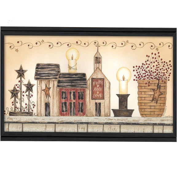 JERFIT "Faith Hope Love" Framed Wall Art Print, Multicolor Inspirational Quote, Ready to Hang Modern Home Decor for Living Room, Bedroom, Office