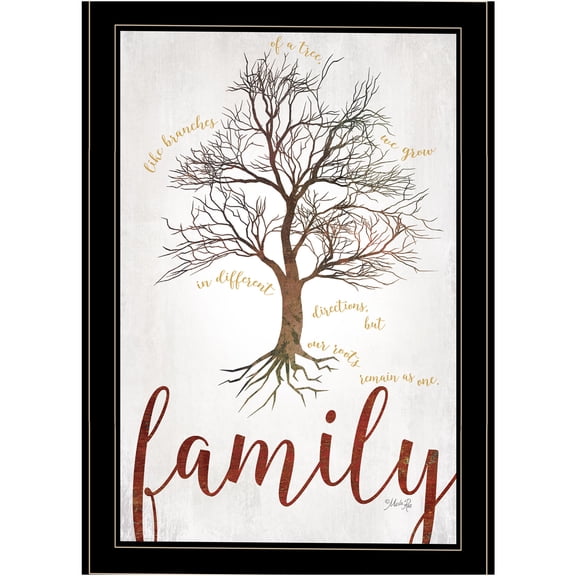 JERFIT Family Tree Framed Wall Art Print, Multicolor Ready to Hang Modern Canvas Picture for Living Room Bedroom Home Decor, White Frame