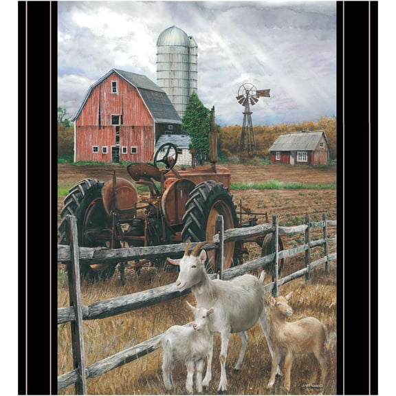 JERFIT Farm Tractor Vintage Art Print Framed Picture Ready to Hang Wall Decor for Living Room Bedroom Office