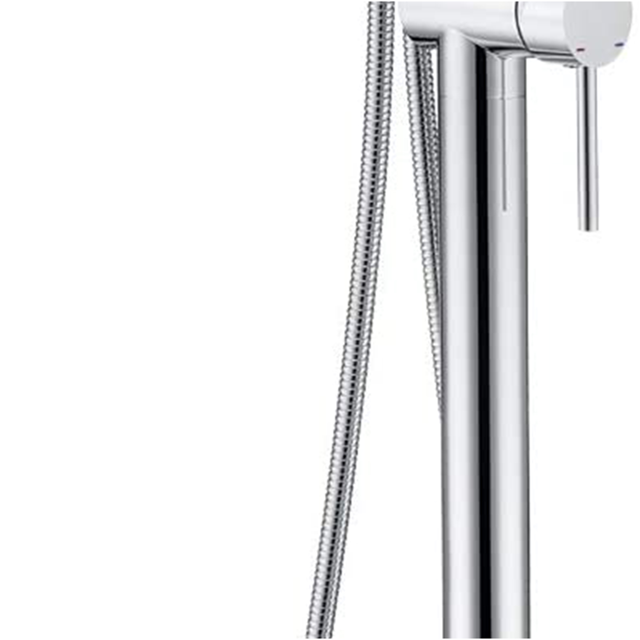 JERFIT Floor Mount Freestanding Bathtub Faucet with Handheld Shower, High Arc Chrome Brass Spout for Modern Bathroom