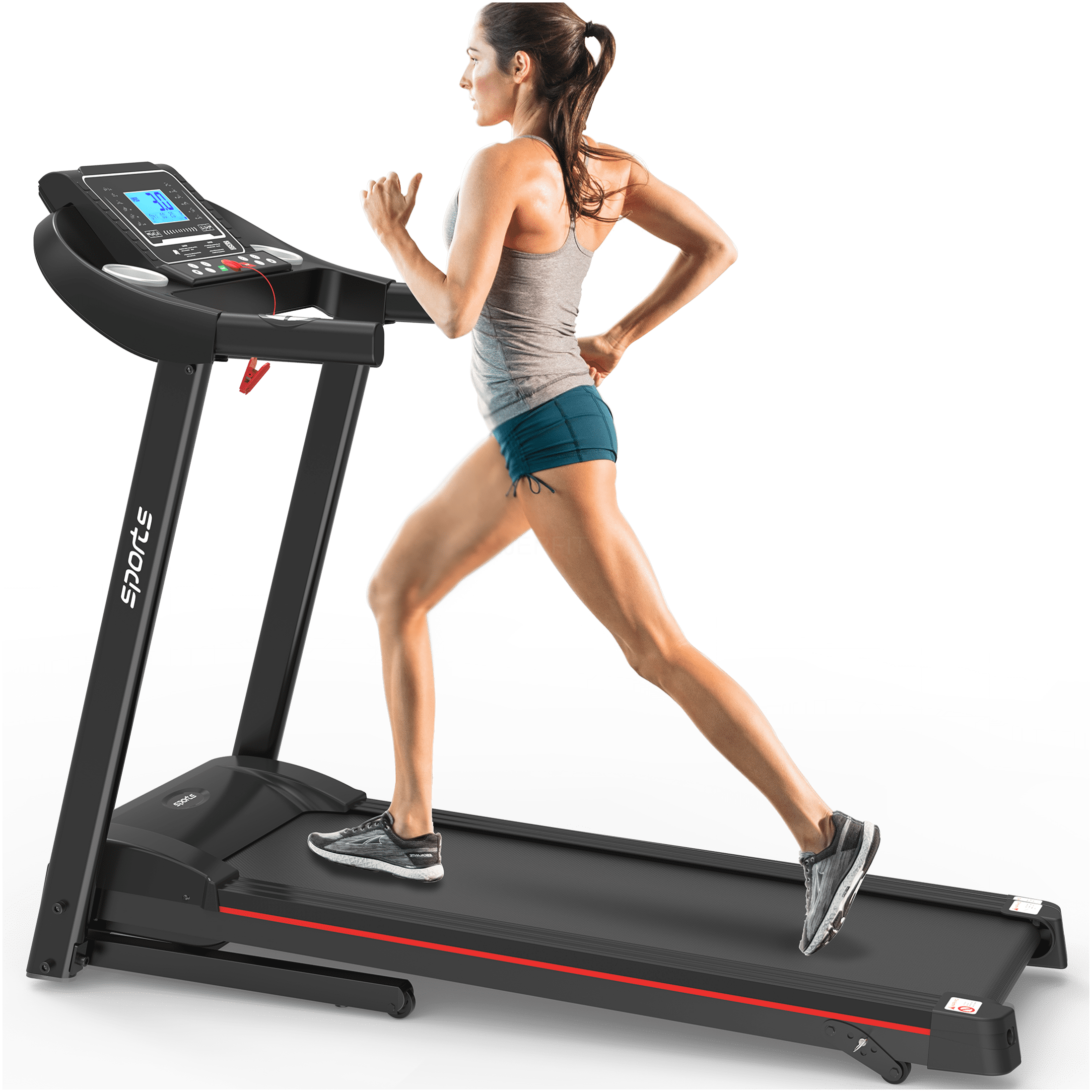 JERFIT Foldable Electric Treadmill with Incline, 2.5HP Motor, 5" LCD Display, Bluetooth, App Control, Compact for Home Cardio Workout, 250LB Capacity