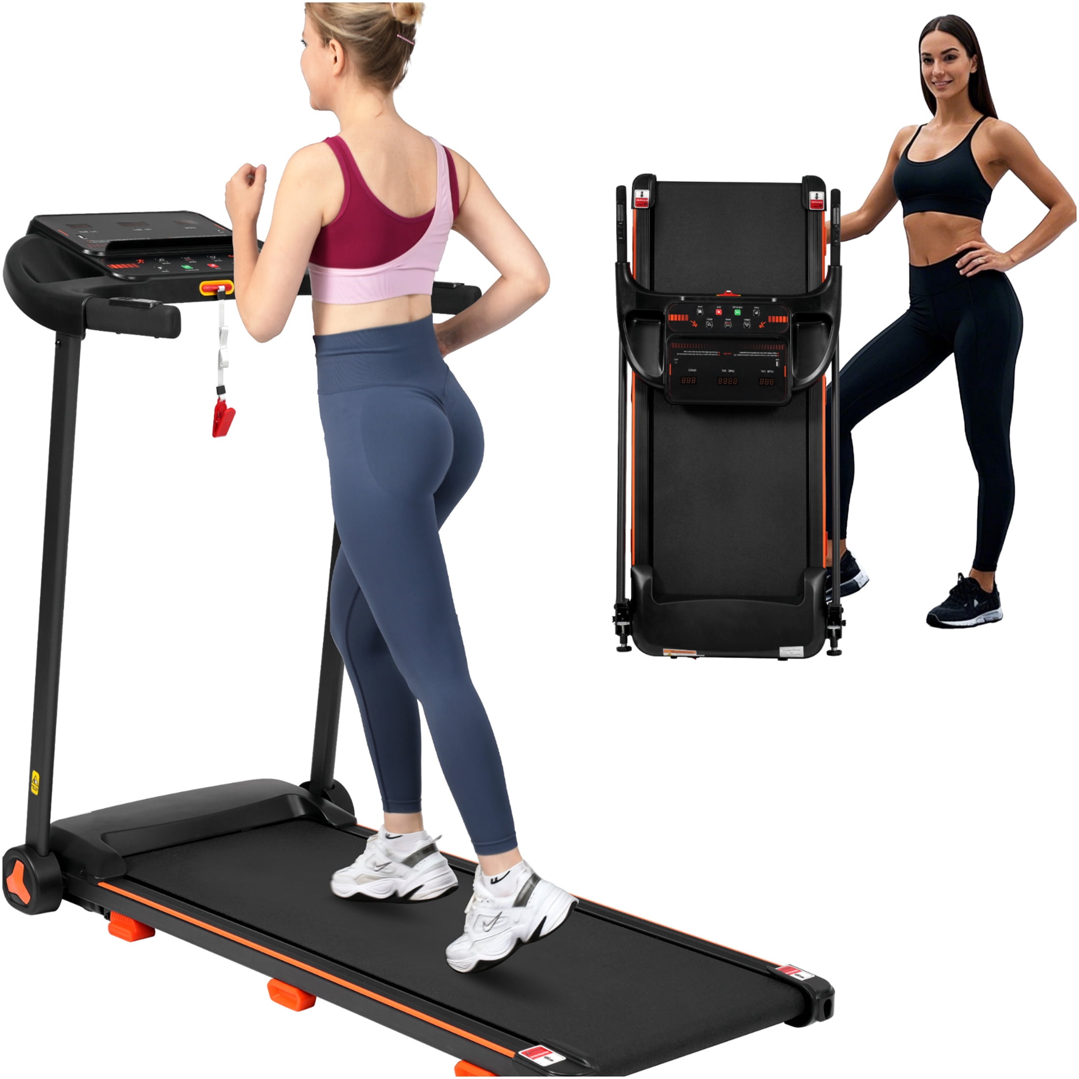 JERFIT Foldable Treadmill for Home, 2.5HP Powerful Motor, 7.5MPH Max Speed with Incline, 300lbs Capacity, Bluetooth Speaker, Heart Rate Monitor, USB Charging, Quiet Running Machine for Cardio