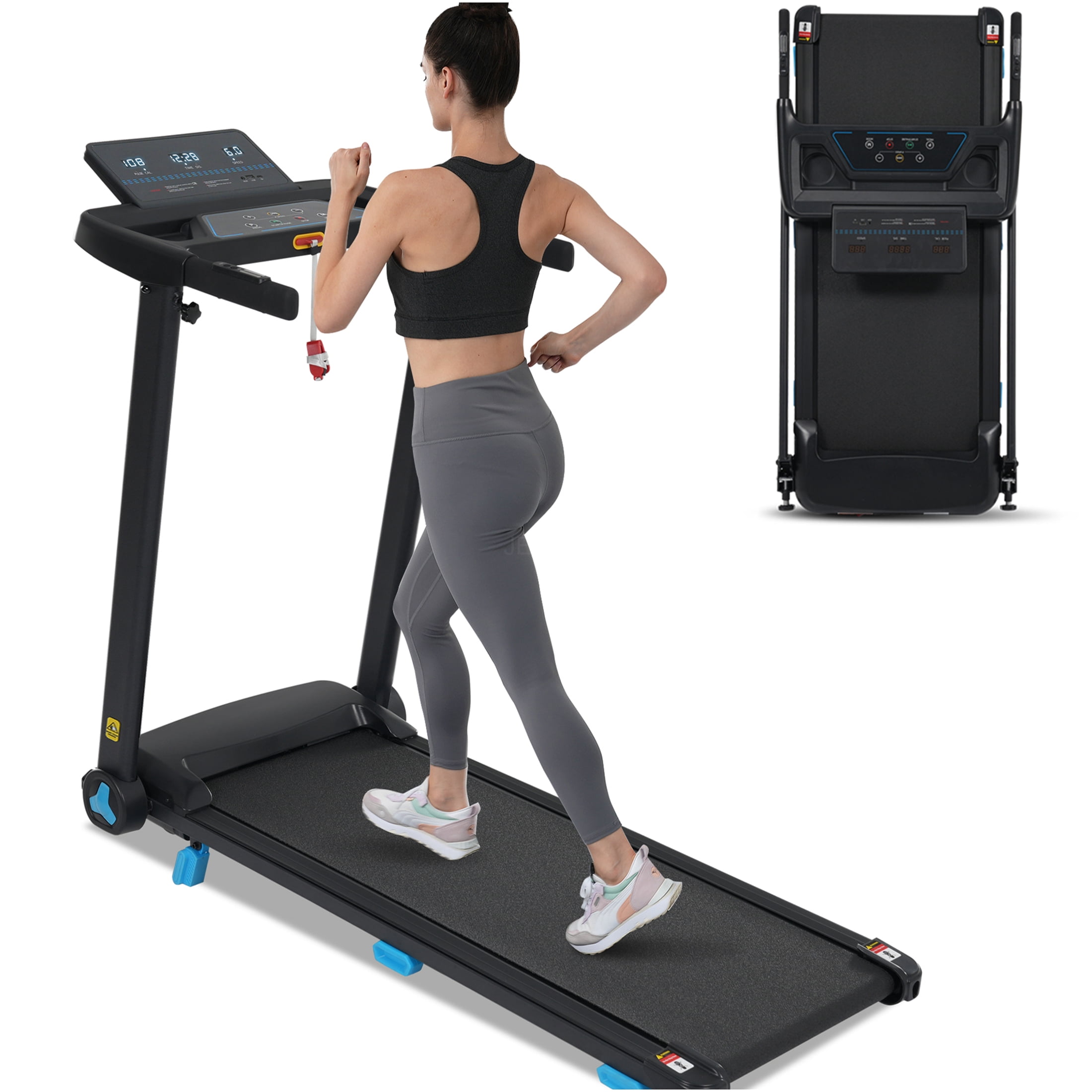 JERFIT Foldable Treadmill for Home with Incline, 3.0HP Quiet Motor, 10MPH Speed, 300LB Capacity, Bluetooth Speaker, USB/Type-C Charging, Heart Rate Monitor