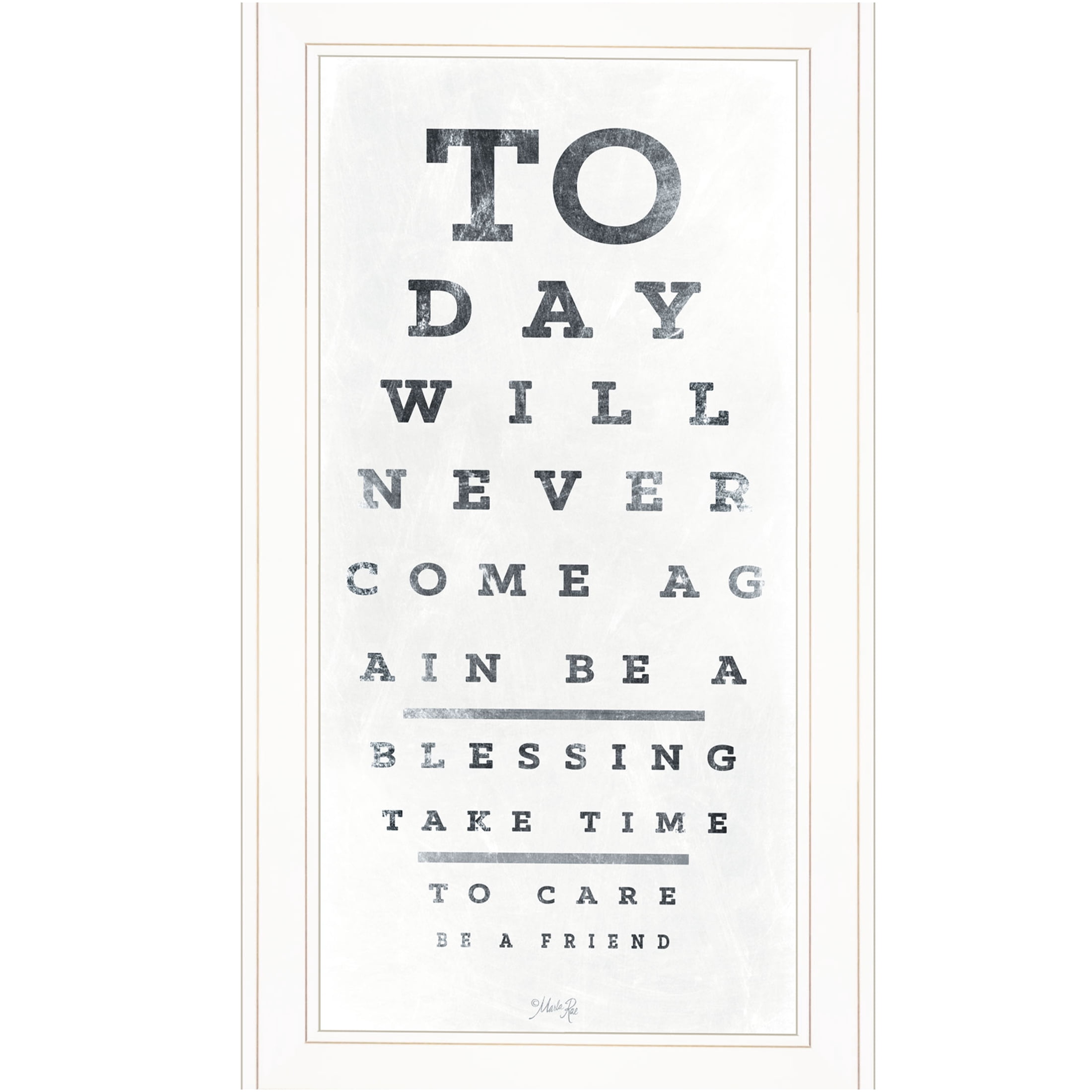 JERFIT Framed Eye Chart Print Wall Art, Vintage Snellen Test Ready to Hang Decor for Home, Office & Clinic