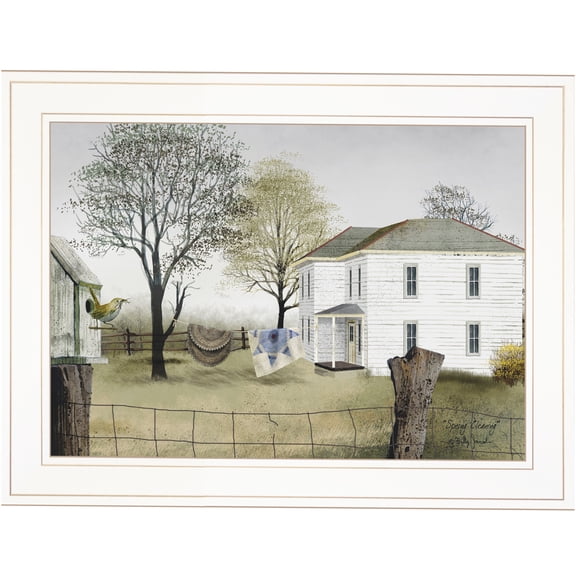 JERFIT Framed Print Wall Art "Spring Cleaning" by Billy Jacobs, Vibrant Ready to Hang Modern Picture for Home Decor