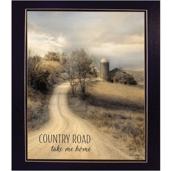 JERFIT Framed Wall Art "Country Road" Print, Ready to Hang Multicolor Landscape Picture for Living Room, Bedroom, Office Decor