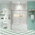 thumbnail image 1 of JERFIT Frameless Sliding Tub Shower Door with 5/16" Tempered Glass, Adjustable for 56-60" Opening, Chrome Finish, 1 of 6