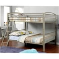 thumbnail image 1 of JERFIT Full Over Full Bunk Bed, Metal Frame with Movable Ladder, Converts to Two Separate Beds, Metallic Grey Finish, Contemporary Design, 1 of 6