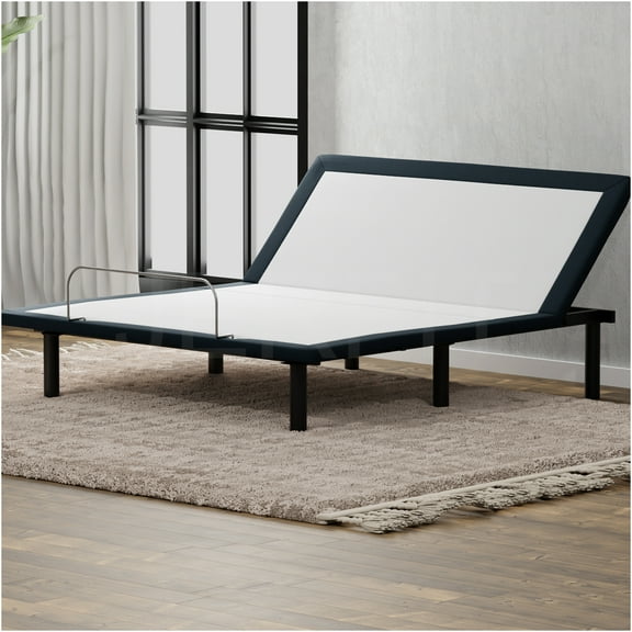 JERFIT Full Size Adjustable Bed Base with Head Tilt, Wireless Remote, Zero Gravity Anti-Snore Presets for Enhanced Comfort Pressure Relief (Grey)