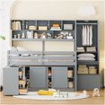 thumbnail image 1 of JERFIT Full Wood Loft Bed with Desk, Drawers, Shelves, Gray, 1 of 8