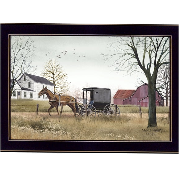 JERFIT "Goin' to Market" Billy Jacobs Framed Wall Art 16x20 inch, Multicolor Farmhouse Picture Modern MDF Poster, Ready to Hang Home Decor for Living Room Bedroom