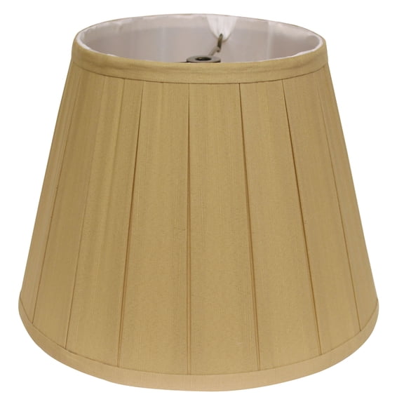 JERFIT Gold Shantung Silk English Box Pleat Lampshade with Washer Fitter for Table Lamps