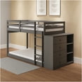 thumbnail image 1 of JERFIT Twin over Twin Bunk Bed with Storage Drawers, Gray Space-Saving Bunkbed Frame with 4 Drawers & 3 Shelves, 1 of 10
