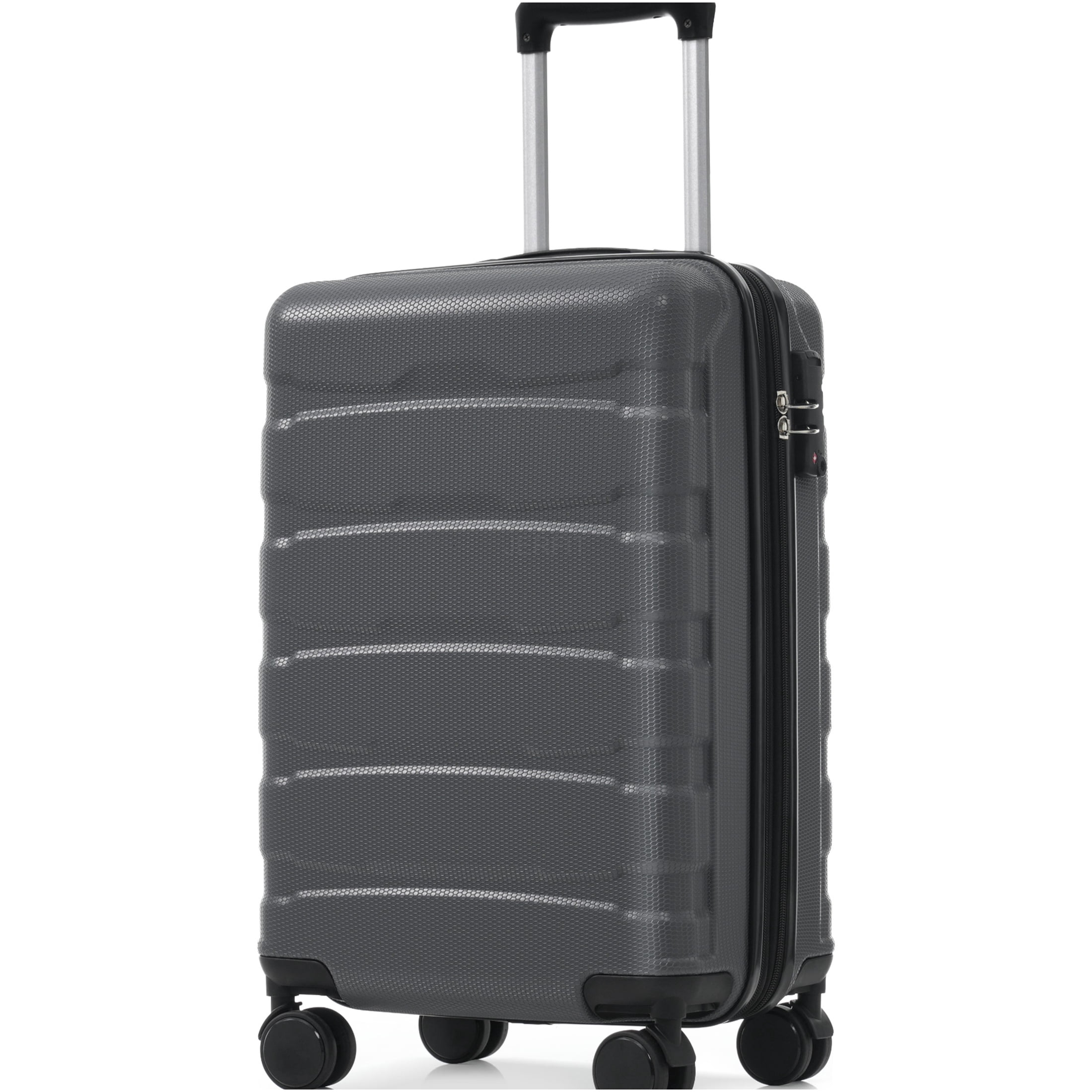 JERFIT Gray Hardshell Carry on Luggage 20 Inch Expandable Spinner Suitcase with TSA Lock
