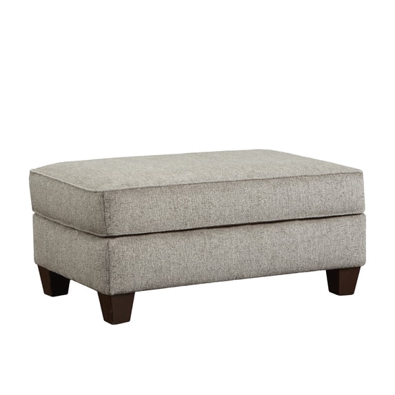 JERFIT Gray Velvet Cocktail Ottoman Footstool with Wood Legs, Upholstered Storage Ottoman for Living Room