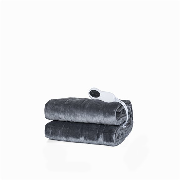 JERFIT Grayish Flannelette Heated Blanket 130 x 180 cm Adjustable for Bedroom and Daily Use