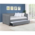 thumbnail image 1 of JERFIT Grey Twin Daybed with Pull-Out Trundle, Upholstered Modern Sofa Bed for Living Room Guest Room, Space-Saving Design with Storage, 1 of 5