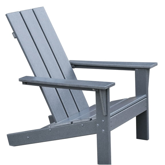 JERFIT HDPE Adirondack Chair, Outdoor Patio Fire Pit Seating, All-Weather Resistant, Ergonomic Design for Deck, Garden, Backyard, Balcony, Dark Grey