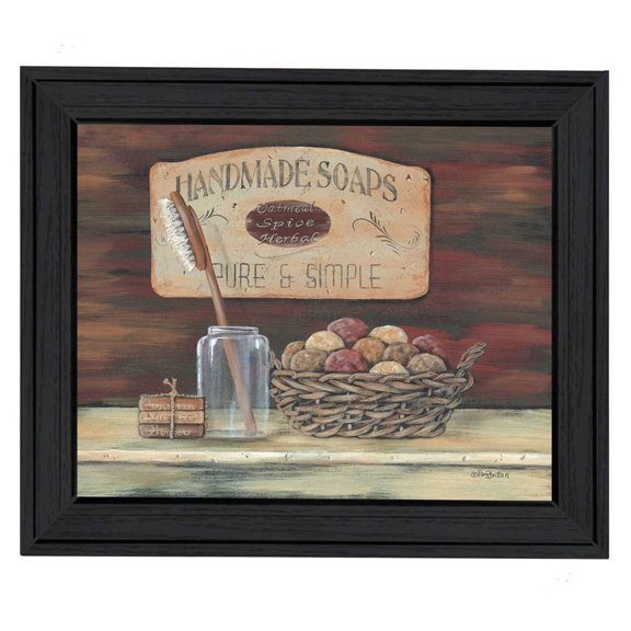 JERFIT Handmade Soaps Framed Wall Art 12x16 inch, Modern Multicolor Print on MDF, Ready to Hang Black Frame Decor for Living Room, Bedroom, Bathroom