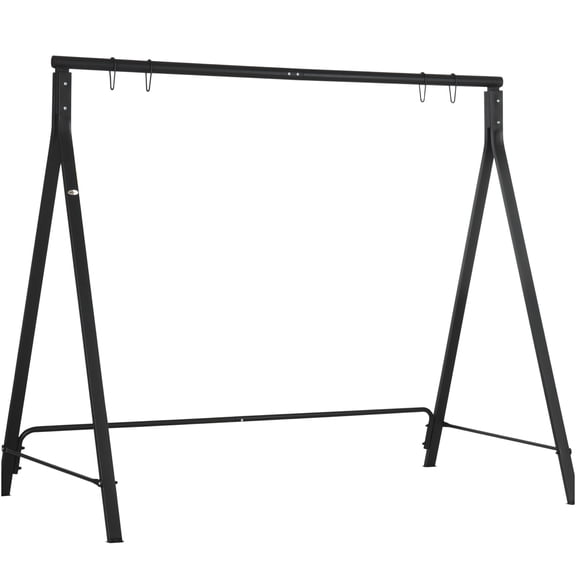 JERFIT Heavy Duty A-Frame Porch Swing Stand, 528 LBS Capacity, Black Steel Hanging Chair Frame for Outdoor Patio, Backyard, Garden