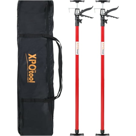 JERFIT Heavy Duty Adjustable Support Pole 2-Pack, 45-114 Inch Third Hand Support System with 360 Swivel, Cabinet Jacks for Drywall Installation, Construction, Woodworking, Includes Carry Bag