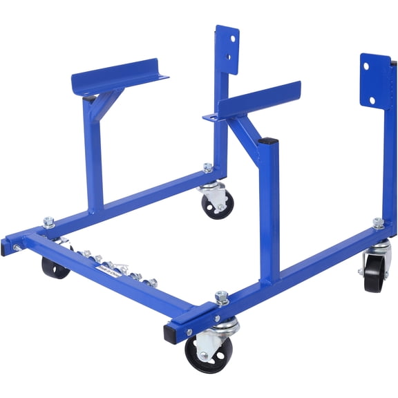JERFIT Heavy Duty Engine Stand for Small Block Ford, 1000 lbs Capacity, 3" Swivel Wheels, Blue Powder Coated Steel, Storage Hardware Included