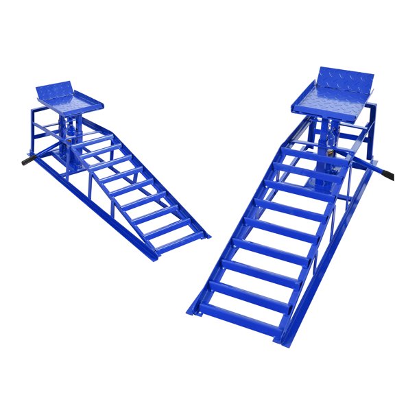 JERFIT Heavy Duty Hydraulic Service Ramps for Auto Repair & Maintenance, 2-Pack Blue Hydraulic Lift Ramps for Car & Truck