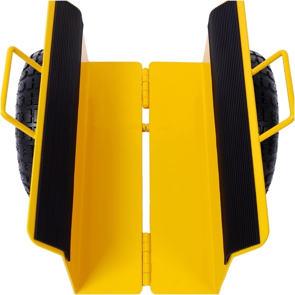 JERFIT Heavy Duty Panel Dolly Cart with 10" Air-Filled Tires, 600LB Capacity Auto-Clamp Moving Hand Truck for Drywall, Appliances, Doors