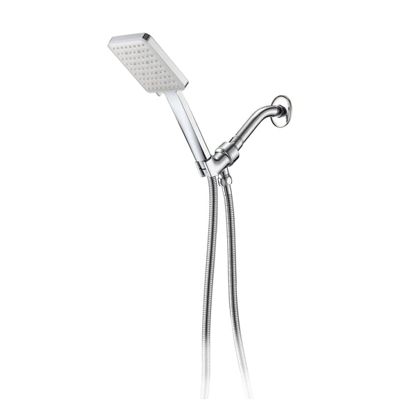JERFIT High Pressure Handheld Shower Head with Hose, 6-Spray ABS Square Shower Faucet, Wall Mounted Chrome Showerhead