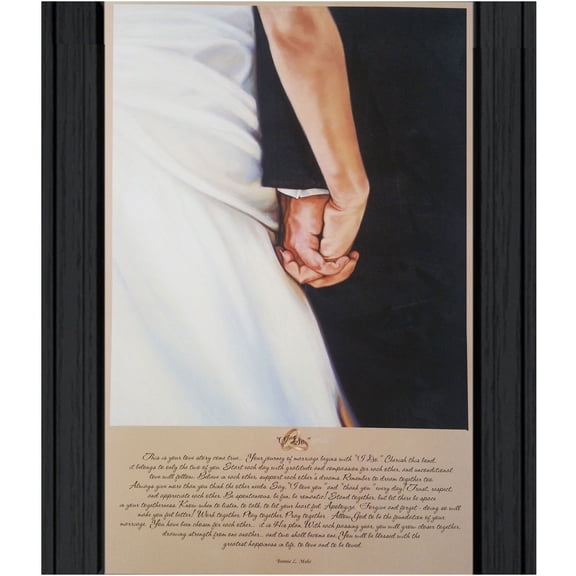 JERFIT "I Do" Framed Wall Art Print, Ready to Hang Multicolor Home Decor for Living Room, Bedroom, Modern Inspirational Gift