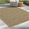 thumbnail image 1 of JERFIT Indoor Outdoor Rug 7x10, Natural Light Brown Reversible Flatweave Area Rug, All Weather Polypropylene, Easy Clean Patio Carpet for High Traffic, Living Room, Entryway, 1 of 7