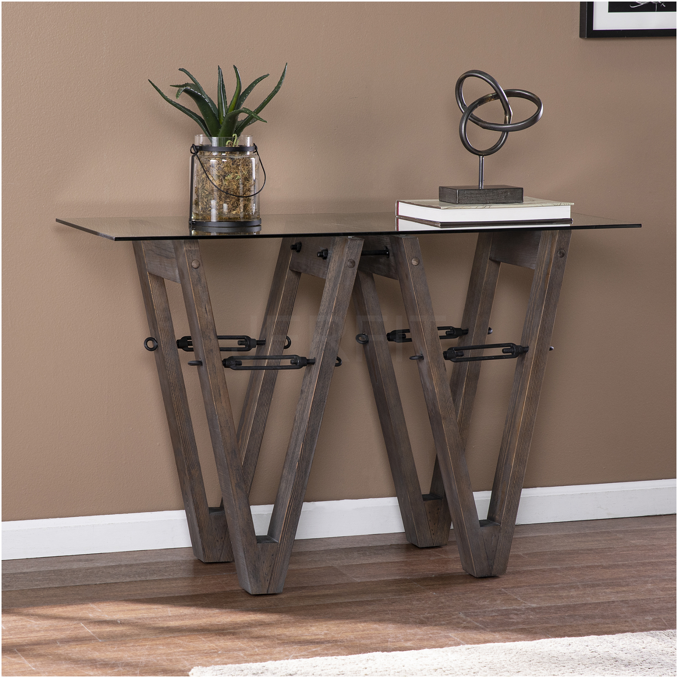 Industrial Reclaimed Wood Console Table