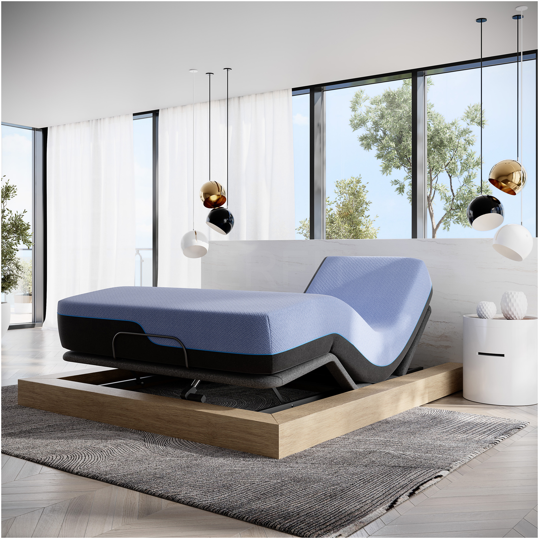 JERFIT King Size 12 Inch Hybrid Mattress, Blue Ice Cooling Cover, Individually Wrapped Coils, Medium Plush Feel for Side Sleepers, Motion Isolation, CertiPUR-US Foam