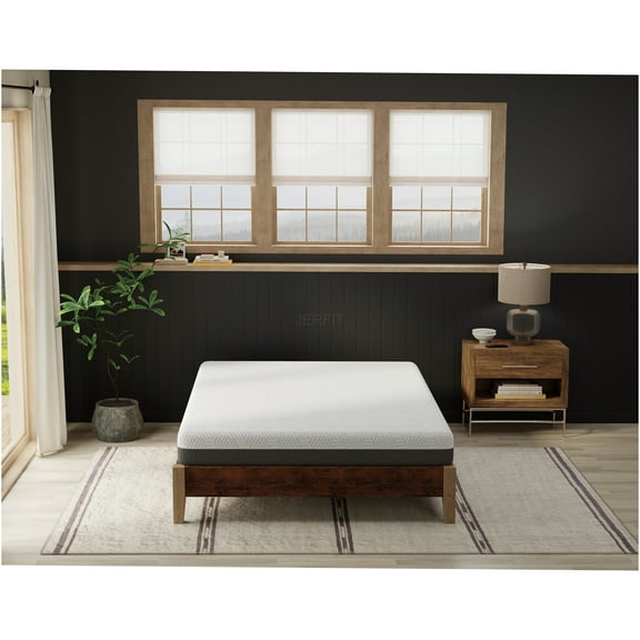 JERFIT King Size 8 Inch Firm Cooling Gel Memory Foam Mattress, CertiPUR-US Certified, Medium-Firm Support with Ice Fabric for Cool Sleep