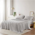 thumbnail image 1 of JERFIT King Size Jersey Knit Sheet Set - 4PC All Season Bed Sheets, Super Soft & Stretchable, Deep Pocket Fitted, Machine Washable, Grey, 1 of 10