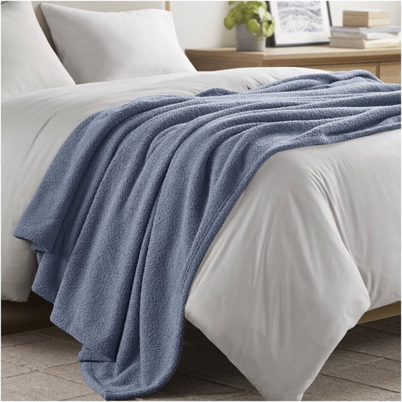 JERFIT King Size Ultra Soft & Lightweight All Season Blanket, Navy Blue Polyester Bedding for Cozy Comfort, Machine Washable Faux Down Alternative Throw