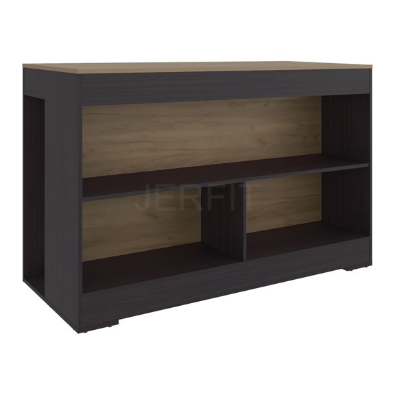 JERFIT Kitchen Island Cart on Wheels with Storage Shelves, Mobile Kitchen Counter, Wenge Finish