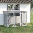 thumbnail image 1 of JERFIT Large Outdoor Catio Enclosure for Multiple Cats, Weatherproof Wooden Cat Cage Playpen with Asphalt Roof, Sturdy Wire Mesh, Grey, 1 of 7